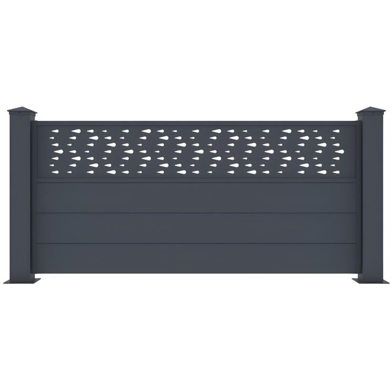 foto del prodotto vente unique recinzione da terra h.89 cm l.189 cm in alluminio con motivi antracite bazio