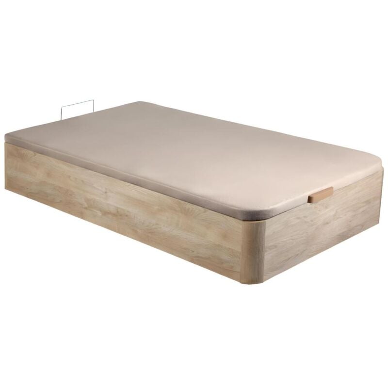 foto del prodotto vente-unique - rete a doghe con contenitore 90 x 200 cm naturale chiaro - hestia di ysm e