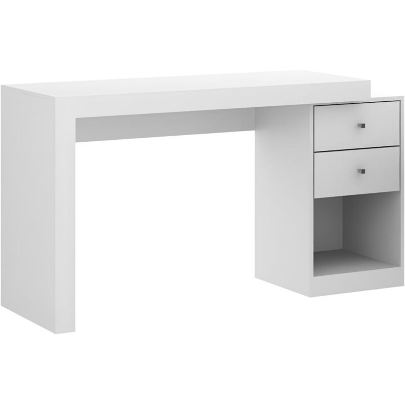 foto del prodotto vente unique scrivania allungabile 2 cassetti e 1 nicchia bianco evan