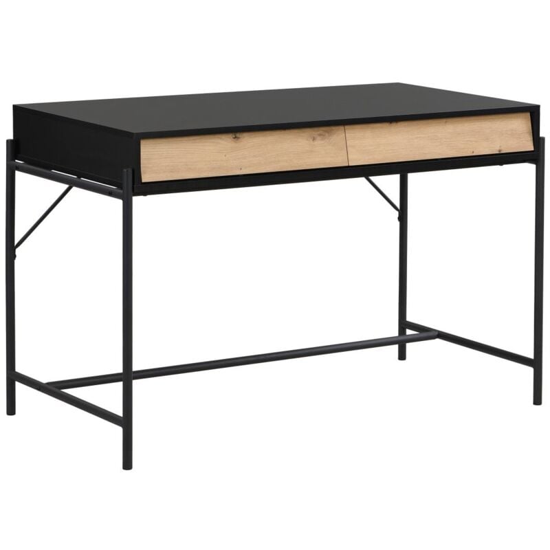 foto del prodotto vente unique scrivania con 2 cassetti mdf e metallo nero e naturale vuoria