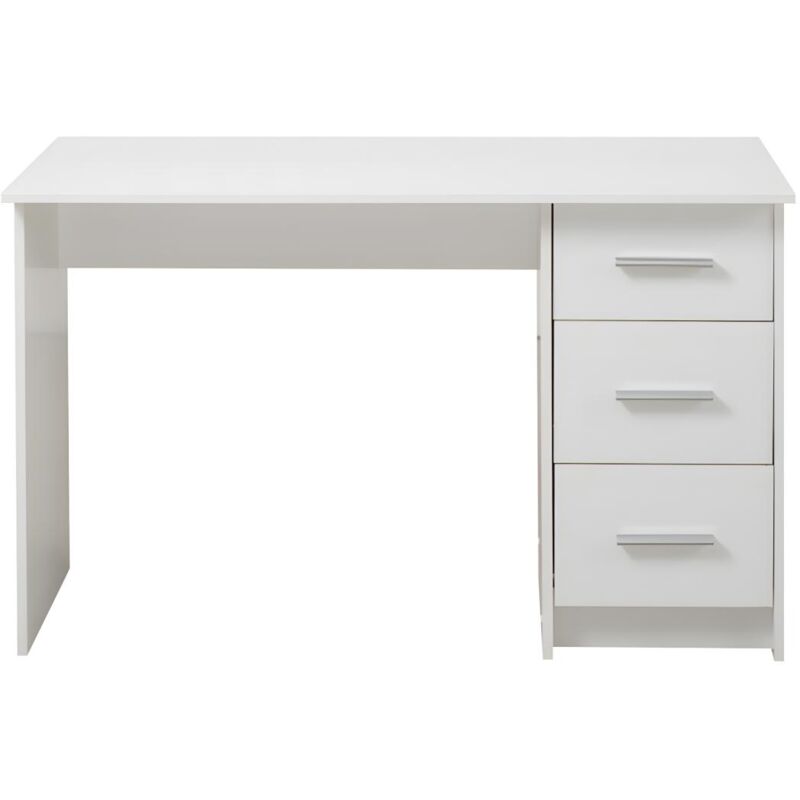 foto del prodotto vente unique scrivania con 3 cassetti bianco leondine