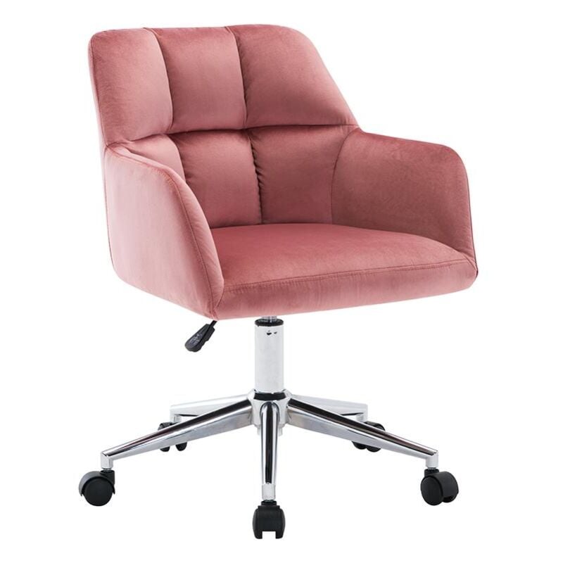 foto del prodotto vente unique sedia da ufficio altezza regolabile velluto rosa pega