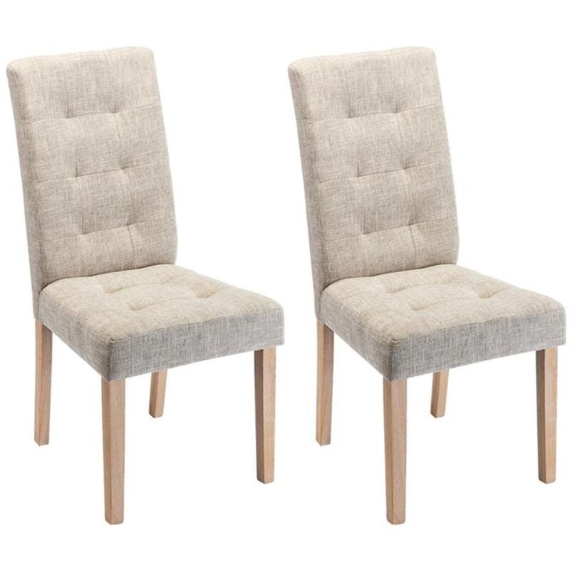 foto del prodotto vente unique sedie in tessuto e gambe legno beige lotto di 2 villa