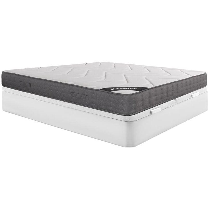 foto del prodotto vente unique set 180x200cm rete contenitore bianco materasso molle insac. 5 zone acc. memory sp.23cm babylone di ysm e