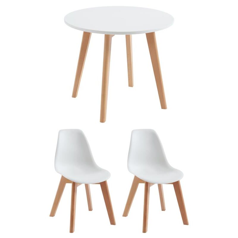 foto del prodotto vente unique set tavolo per bambini louloune 2 sedie bianco lilinou