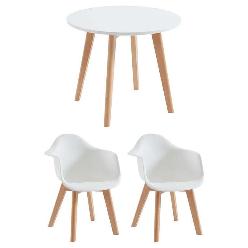 foto del prodotto vente unique set tavolo per bambini louloune 2 sedie bianco poupinette