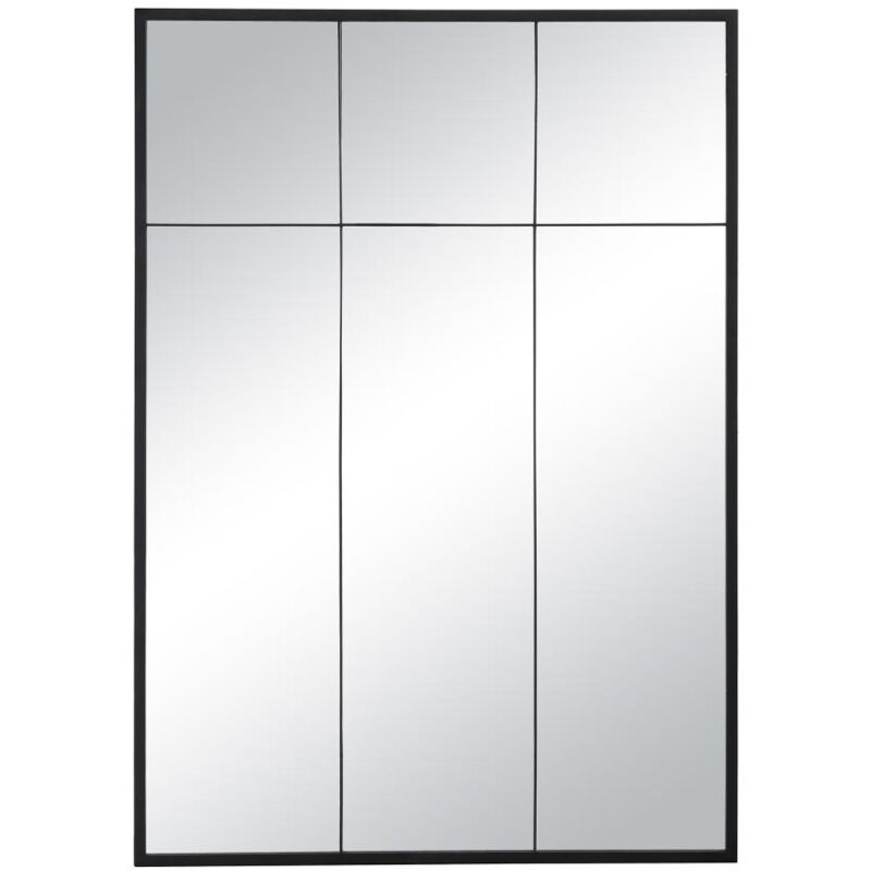 foto del prodotto vente unique specchio finestra l.105 x h.150 cm in ferro nero industriale bellagio