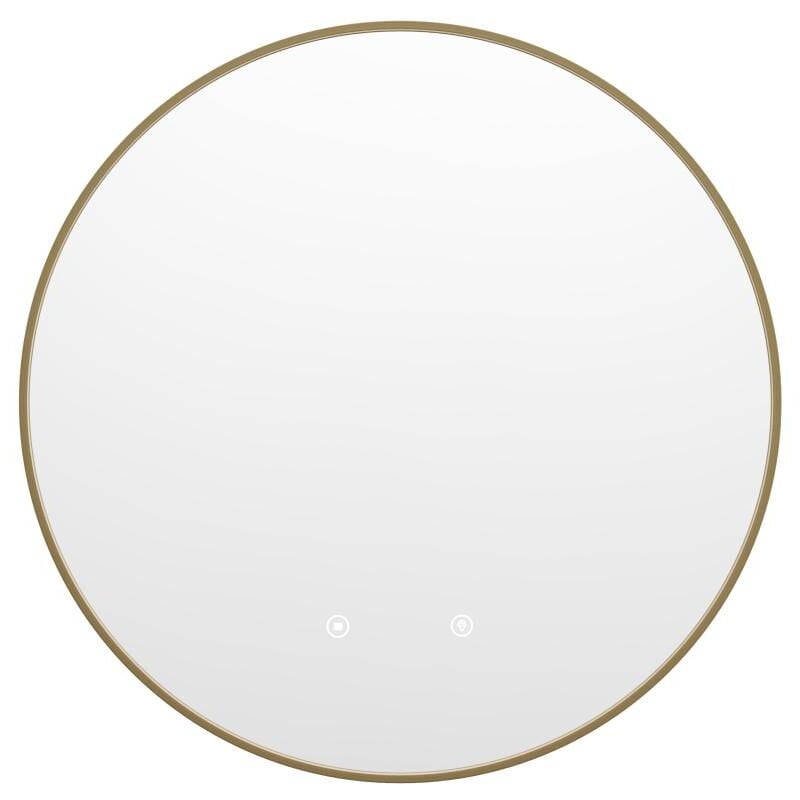 foto del prodotto vente unique specchio per bagno luminoso tondo antiappannamento con contorno dorato d60 cm peonia