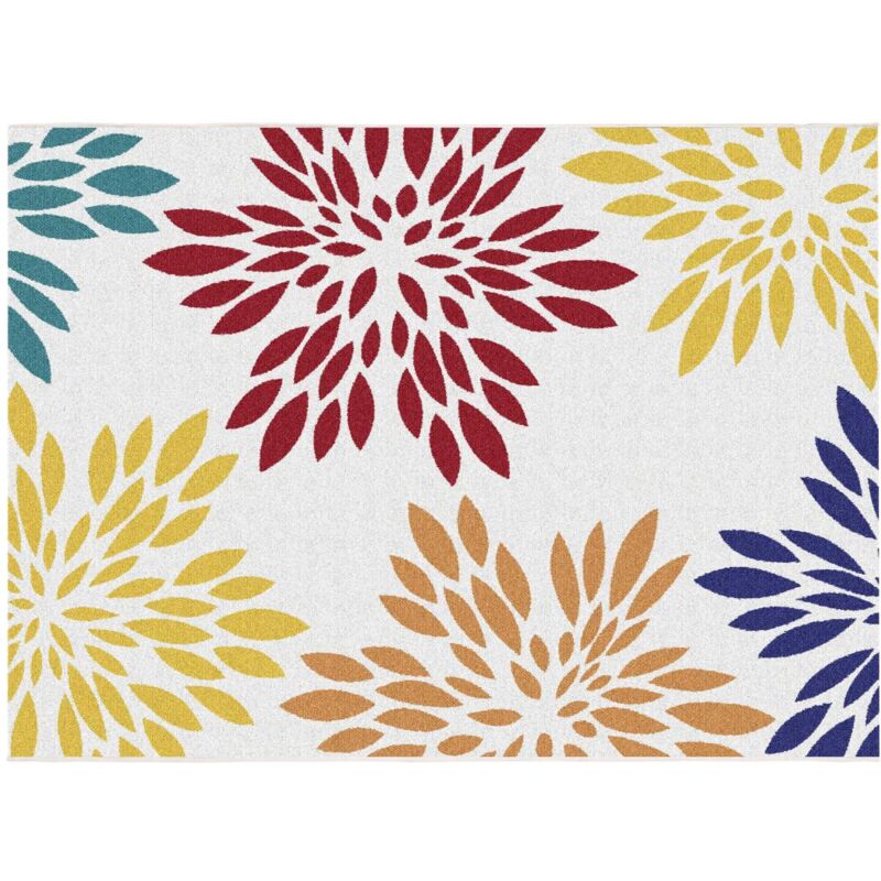 foto del prodotto vente unique tappeto per interni o esterni con motivi floreali 150 x 200 cm multicolore flowini