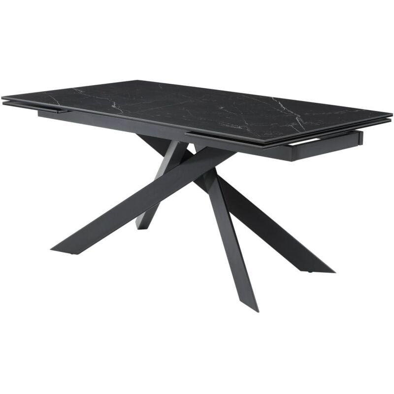 foto del prodotto vente unique tavolo allun. 6 10 coperti ceramica, vetro temperato e metallo effetto marmo nero corema di pascal morabito