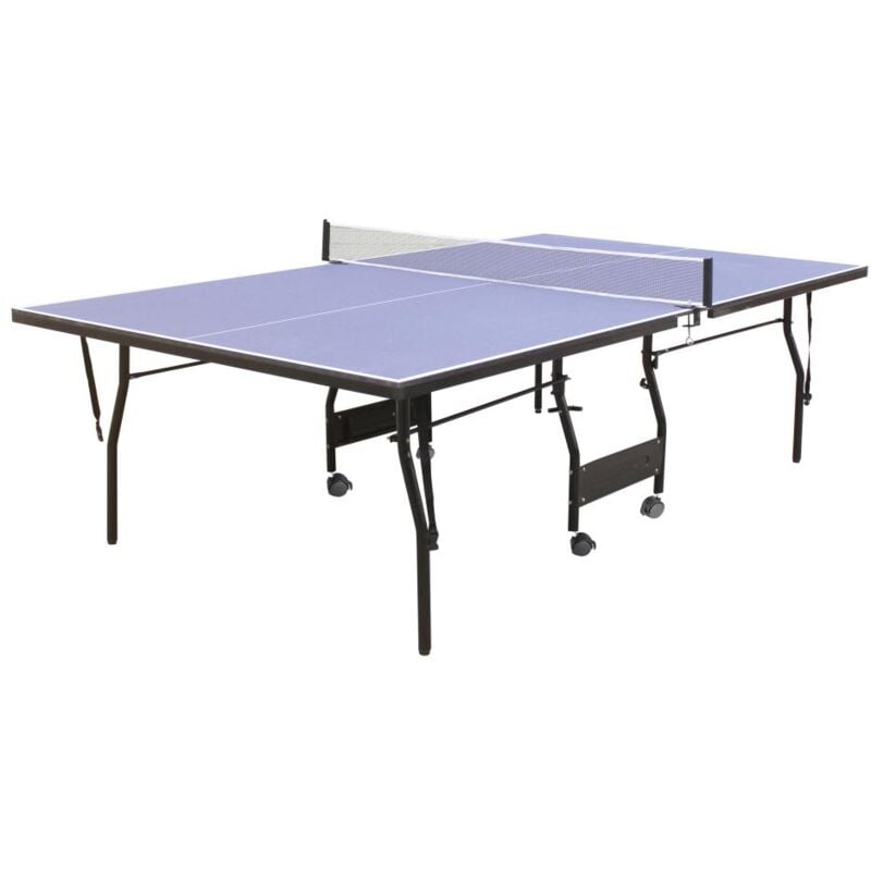 foto del prodotto vente-unique - tavolo da ping pong pieghevole a rotelle, per interno con accessori l274 x p152,5 x h76 cm - garry