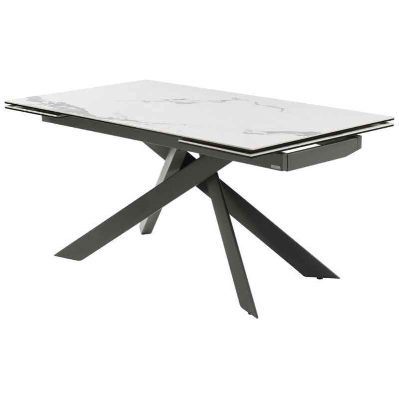 foto del prodotto vente unique tavolo da pranzo allungabile 6 10 coperti in ceramica e metallo bianco e antracite corema di pascal morabito