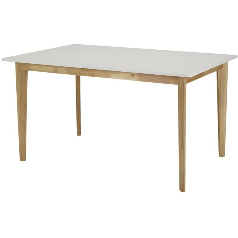 foto del prodotto vente unique tavolo da pranzo allungabile 6 a 8 posti hevea massello e mdf bianco carine