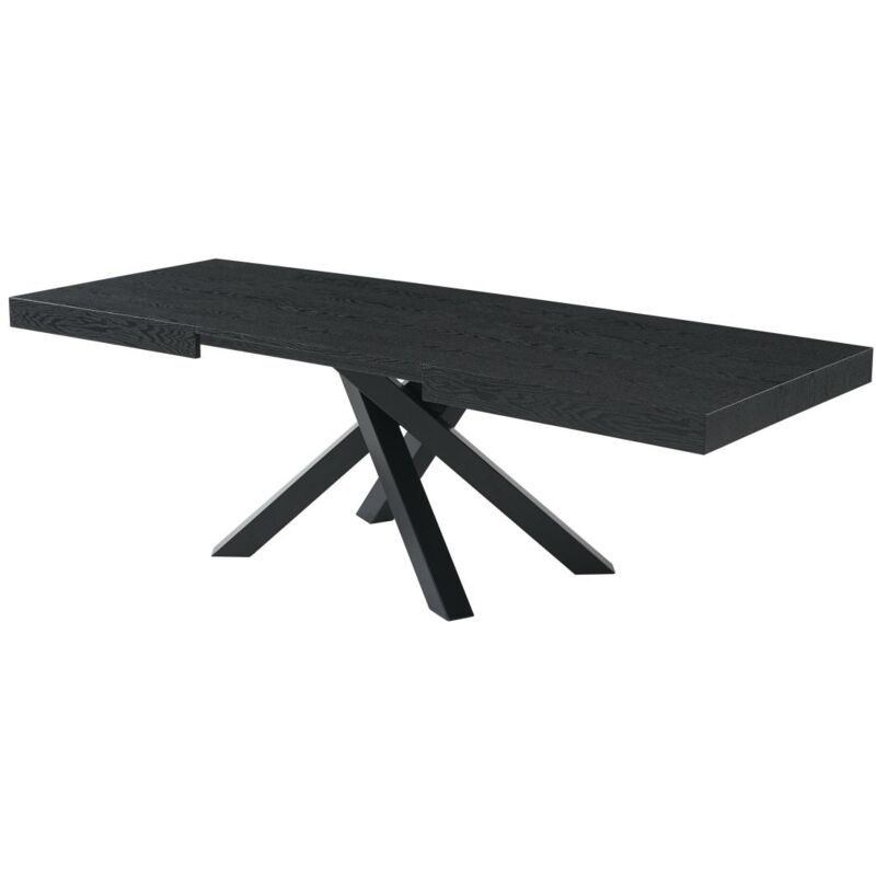 foto del prodotto vente unique tavolo da pranzo allungabile da 6 a 10 coperti in mdf e metallo nero catonav