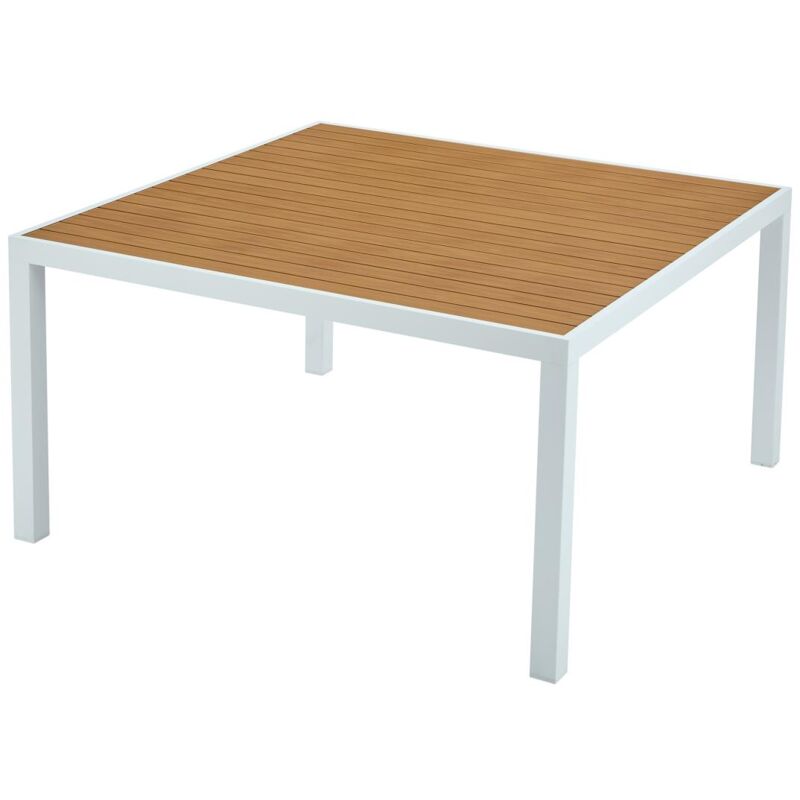foto del prodotto vente unique tavolo da pranzo da giardino quadrato in alluminio l.140 cm naturale chiaro e bianco macila di mylia