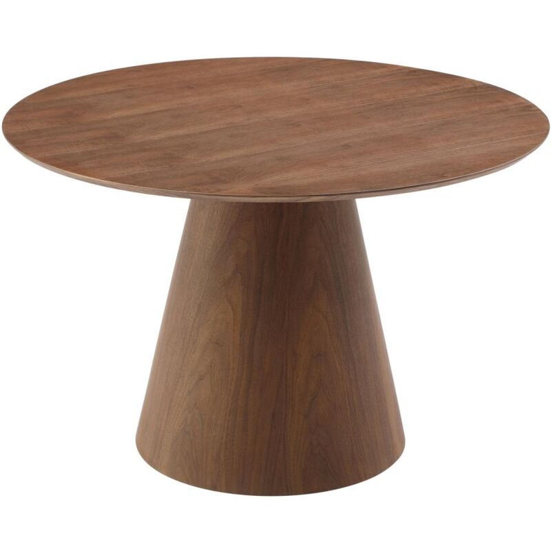 foto del prodotto vente unique tavolo da pranzo tondo 4 coperti in mdf naturale scuro antaliza