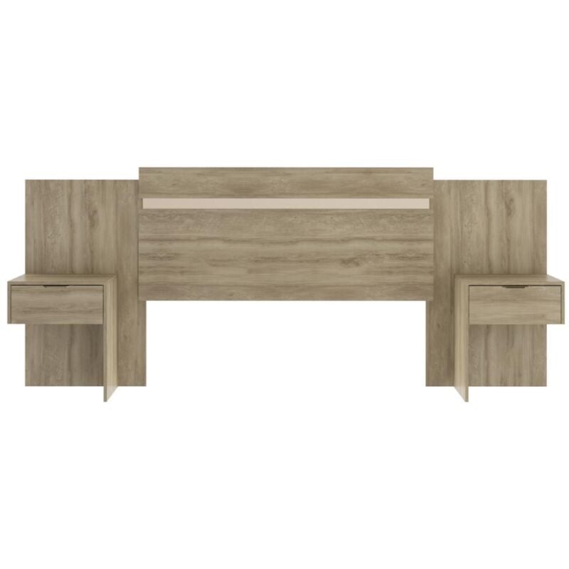 foto del prodotto vente unique testata allungabile con comodini 140 160 cm colore naturale parati