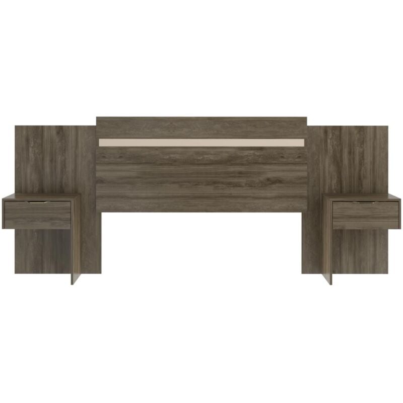 foto del prodotto vente unique testata allungabile con comodini 140 160 cm marrone parati