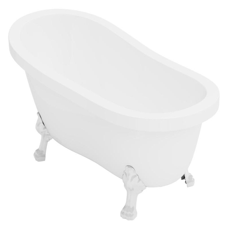 foto del prodotto vente unique vasca da bagno freestanding con piedi bianchi zampa di leone 200l 145x74x77cm bianco r tro nisos ii