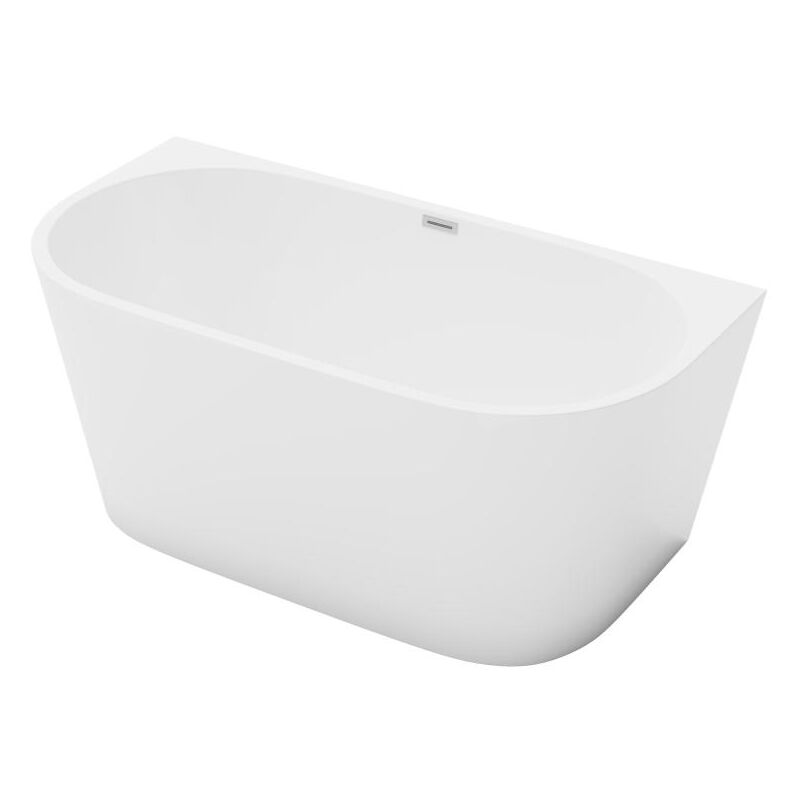 foto del prodotto vente unique vasca da bagno semi freestanding 175 litri 130 x 71,5 x 58 cm acrilico bianco divina