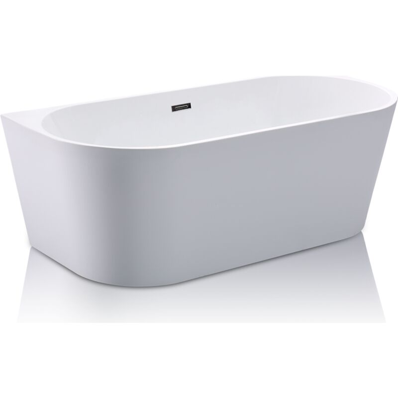 foto del prodotto vente unique vasca da bagno semi freestanding 245 litri 170 x 75 x 58 cm acrilico bianco divina