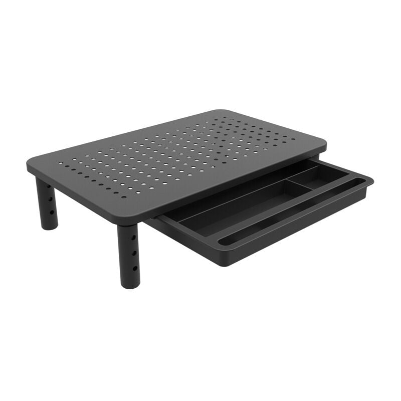foto del prodotto ventilated metal monitor stand for computer, laptop, desk, printer, with platform
