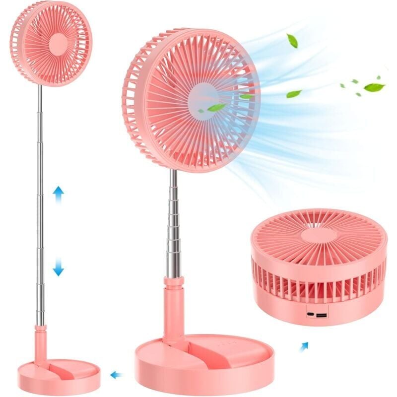 foto del prodotto ventilateur vertical de bureau pliable, ventilateur r tractable portable rechargeable par usb, 4 r glages de vitesse, ventilateur de table silencieux