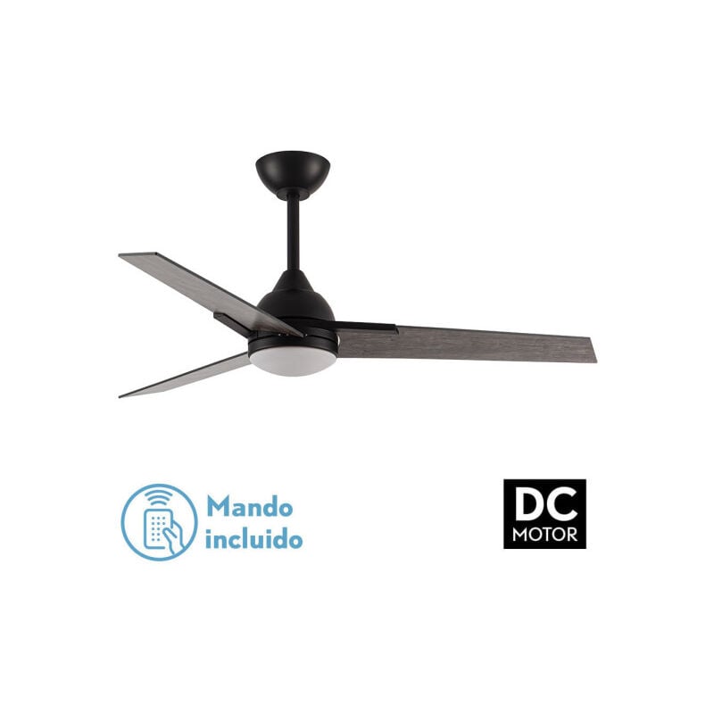 foto del prodotto ventilatore 22w dc argestes black 3 blades grey 6speeds 3colours 2180lm 132d w earthquake, memory timer fabrilamp