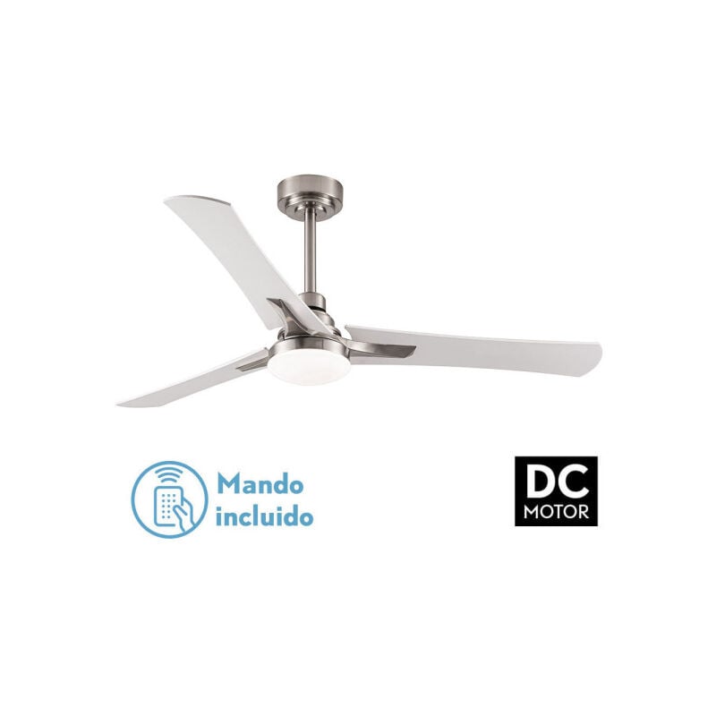 foto del prodotto ventilatore 22w dc coro nickel 3asp bianco faggio 6speeds 3colours 2180lm 132d terremoto, memory timer fabrilamp