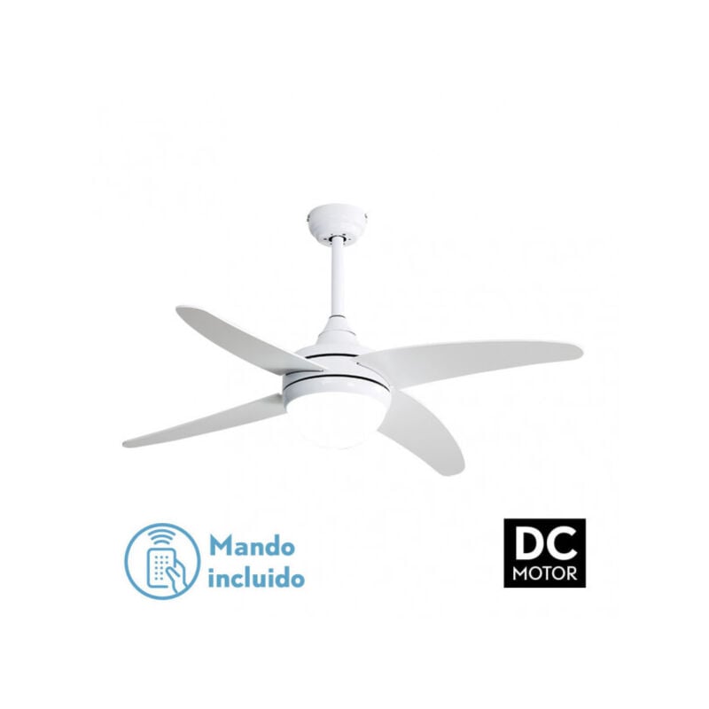 foto del prodotto ventilatore 2xe27 dc klod white 4 asp.6 vel.117d con telecomando e timer