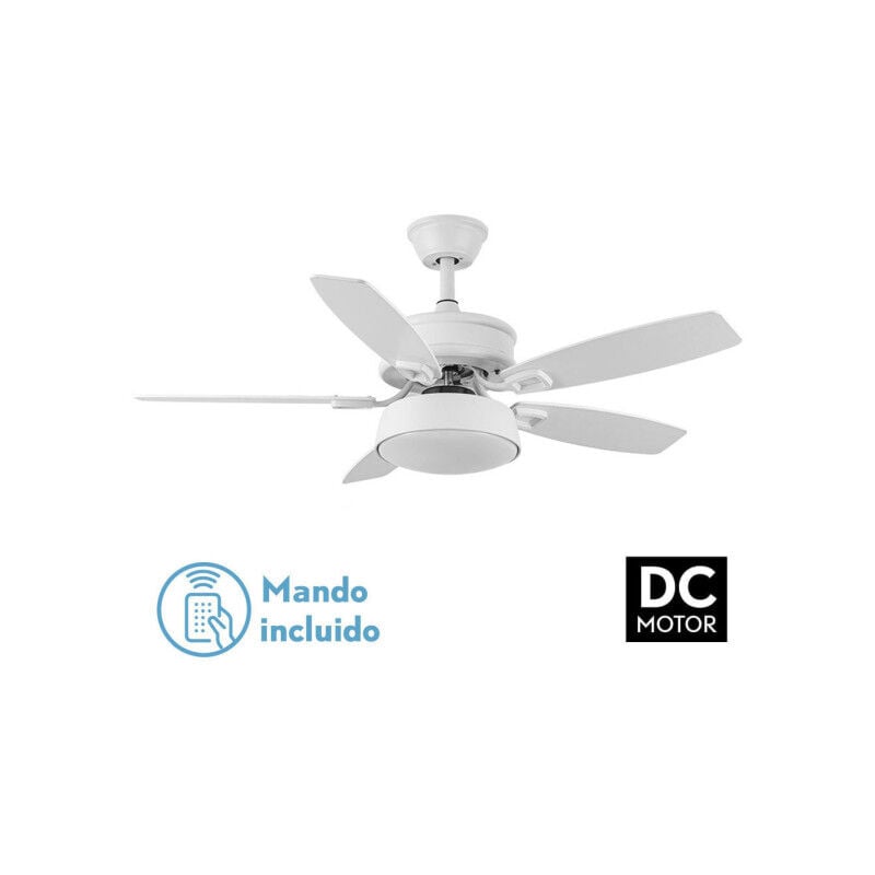 foto del prodotto ventilatore 30w dc braw white 5 lame bianco beech 6 velocit 3 colori 106,7d terremoto, memoria e timer 2850lm fabrilamp
