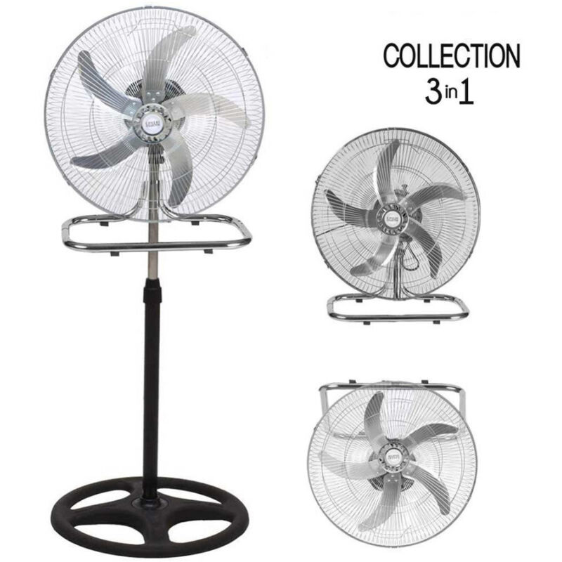 foto del prodotto ventilatore 3in1 piantana da tavolo parete 3 velocita oscillazione 50w pale 50cm trade shop traesio