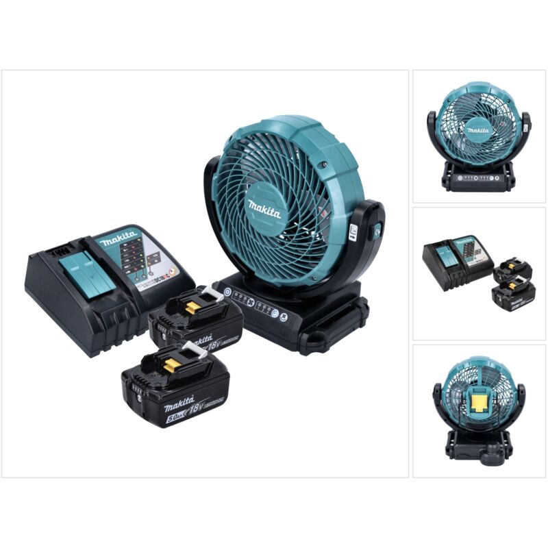 foto del prodotto ventilatore a batteria makita dcf 102 rt 18 v 18 cm 2x batteria ricaricabile 5,0 ah caricabatterie