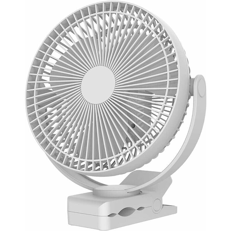 foto del prodotto ventilatore a clip alimentato a batteria da 20 cm e 10000 mah, ventilatore usb portatile, 4 velocit , flusso d aria potente, morsetto robusto per