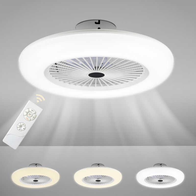foto del prodotto ventilatore a lampadario lampada da soffitto led regolabile silenziosa per camera 3 colori