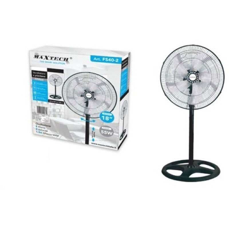 foto del prodotto ventilatore a piantana 5 pale in acciaio regolabile oscillante 3 velocit fs40 2 maxtech