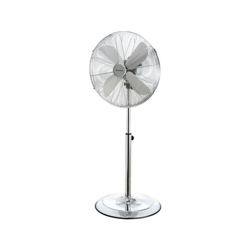 foto del prodotto ventilatore a piantana da pavimento velocita pale oscillante orizzontale cromato