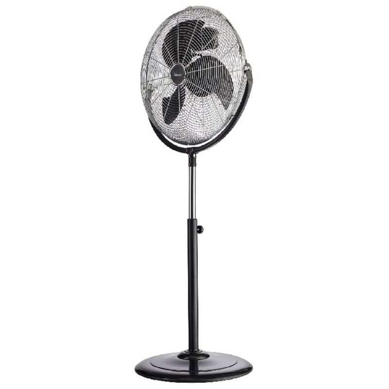 foto del prodotto ventilatore a piantana grecale, metallo, argento, nero, 53,5x130x44 cm