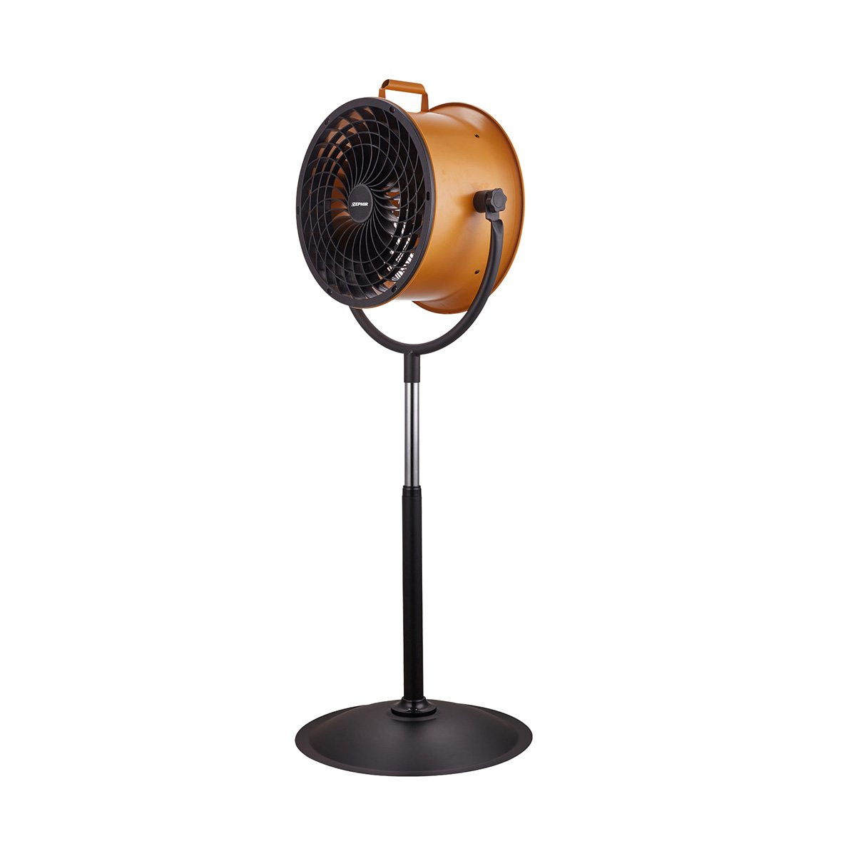 foto del prodotto ventilatore a piantana tubolare in metallo zephir zdm35p ad alta efficenza diametro 35 cm arancio nero