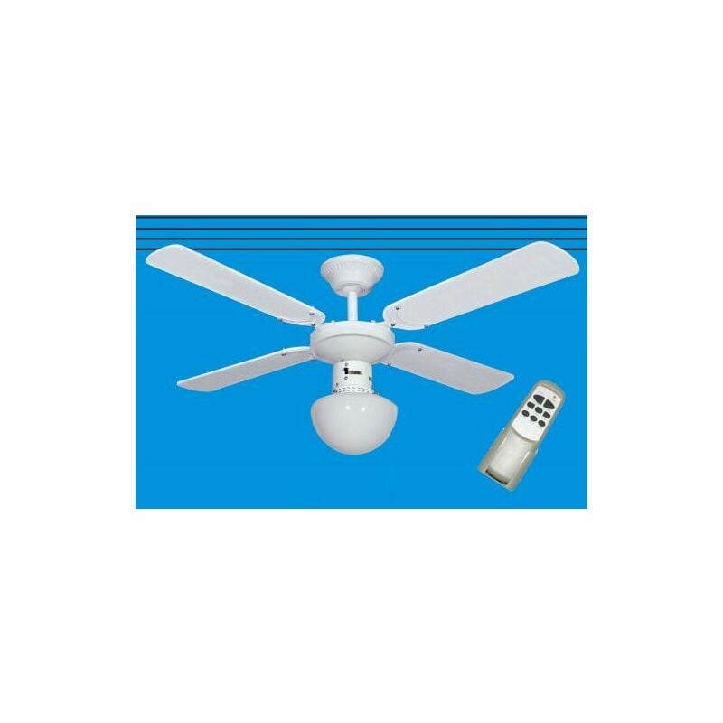 foto del prodotto ventilatore a soffitto 60w 3 vel c/telec+luce d 105 bco