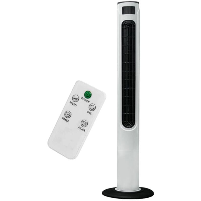 foto del prodotto ventilatore a torre ventilatore a colonna, telecomando timer 70 oscillante 3 livelli di velocit , 55 watt, h 120cm