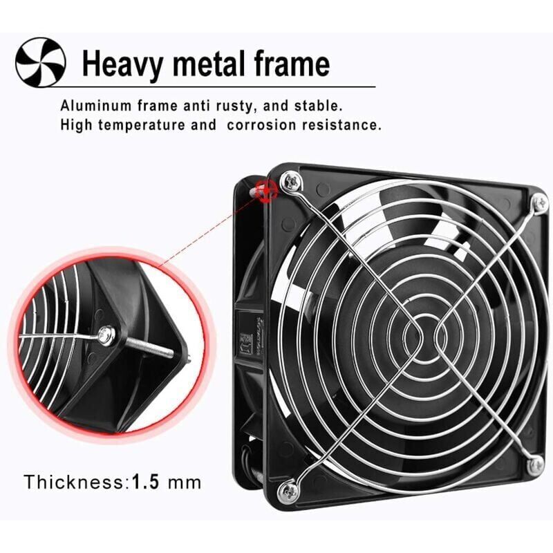 foto del prodotto ventilatore assiale per inserto camino alta temperatura pale metalliche silenzioso universale 120 x 120 x 38 mm