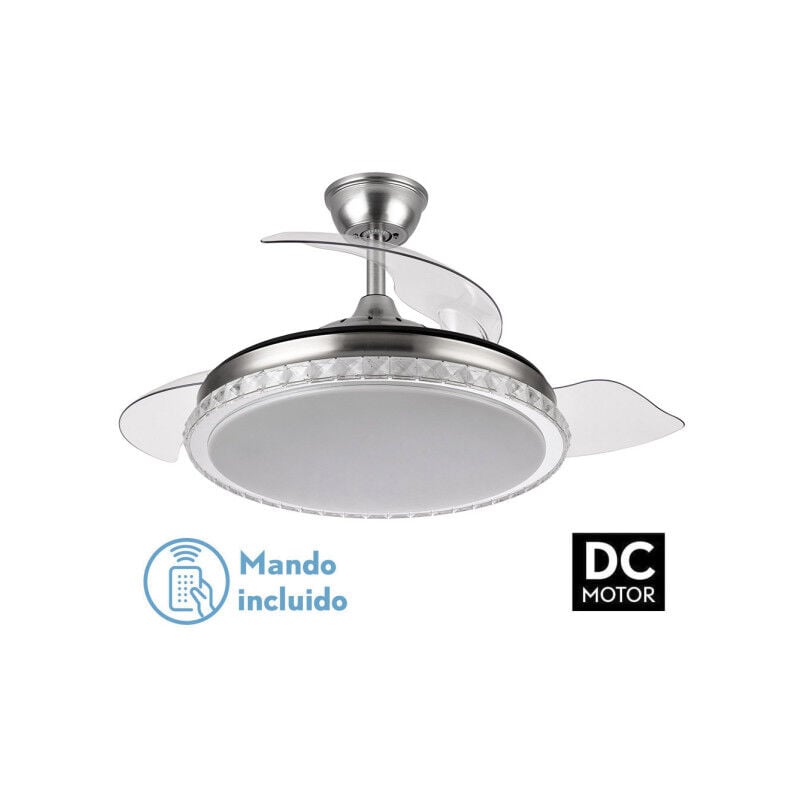 foto del prodotto ventilatore biliku 72w 6120lm nichel 3asp.desp.108d 3000 4000 6000k telecomando, memoria e timer