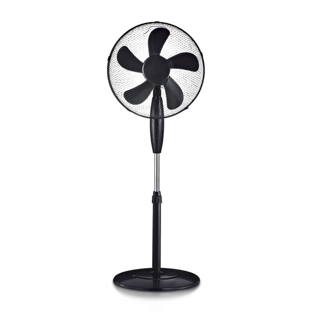 foto del prodotto ventilatore con base rotonda 55w altezza regolabile max 120cm 5 pale a 3 velocit rotante colore nero v tac