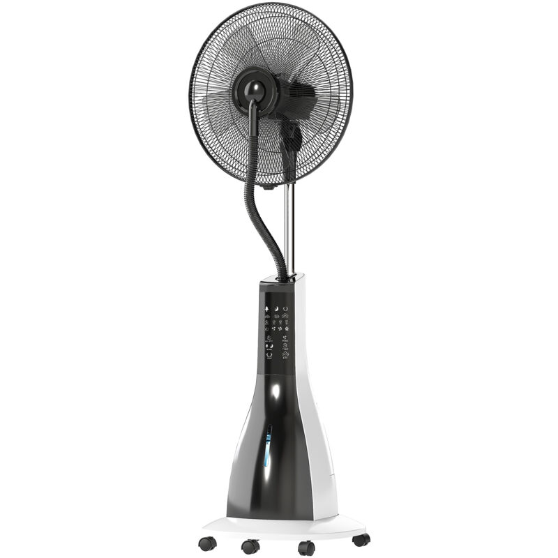 foto del prodotto ventilatore con nebulizzatore, 3 modalit e 3 velocit bianco e nero homcom