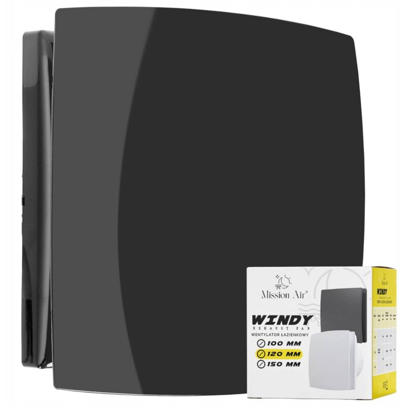 foto del prodotto ventilatore da bagno windy 120 s, nero
