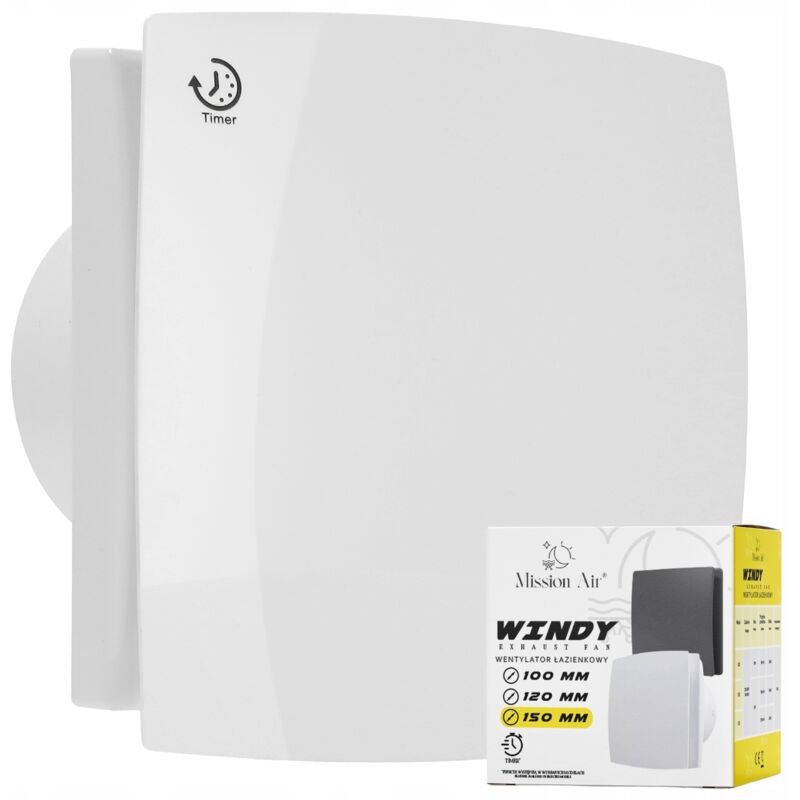 foto del prodotto ventilatore da bagno windy 150 t, bianco