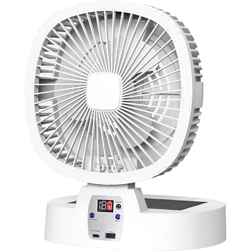 foto del prodotto ventilatore da campeggio di emergenza 5000mah portatile elettrico pieghevole senza fili ricaricabile ad energia solare 5 velocit con telecomando