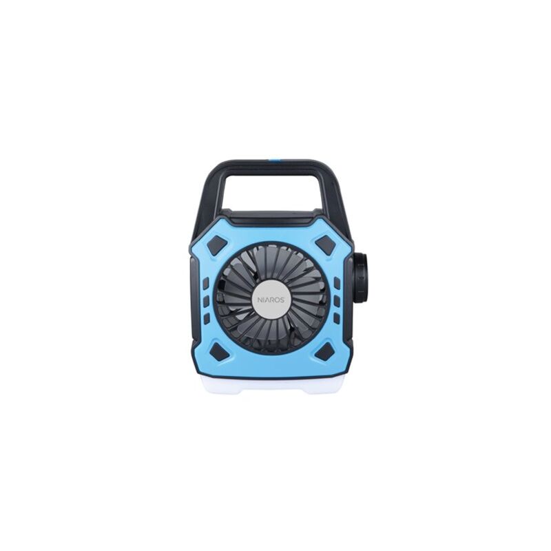 foto del prodotto ventilatore da campeggio stawell con torcia a led 4w 4000k 180lm blu e nero