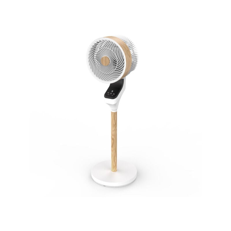 foto del prodotto ventilatore da pavimento bizancio bianco faggio 50w 3 velocit 95x30x30 oscillante, display tattile, telecomando, timer